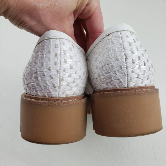 Franco Sarto Balin Lug Sole Loafer Womens 8.5 White Slip On Preppy Platform Flat - Picture 11 of 13